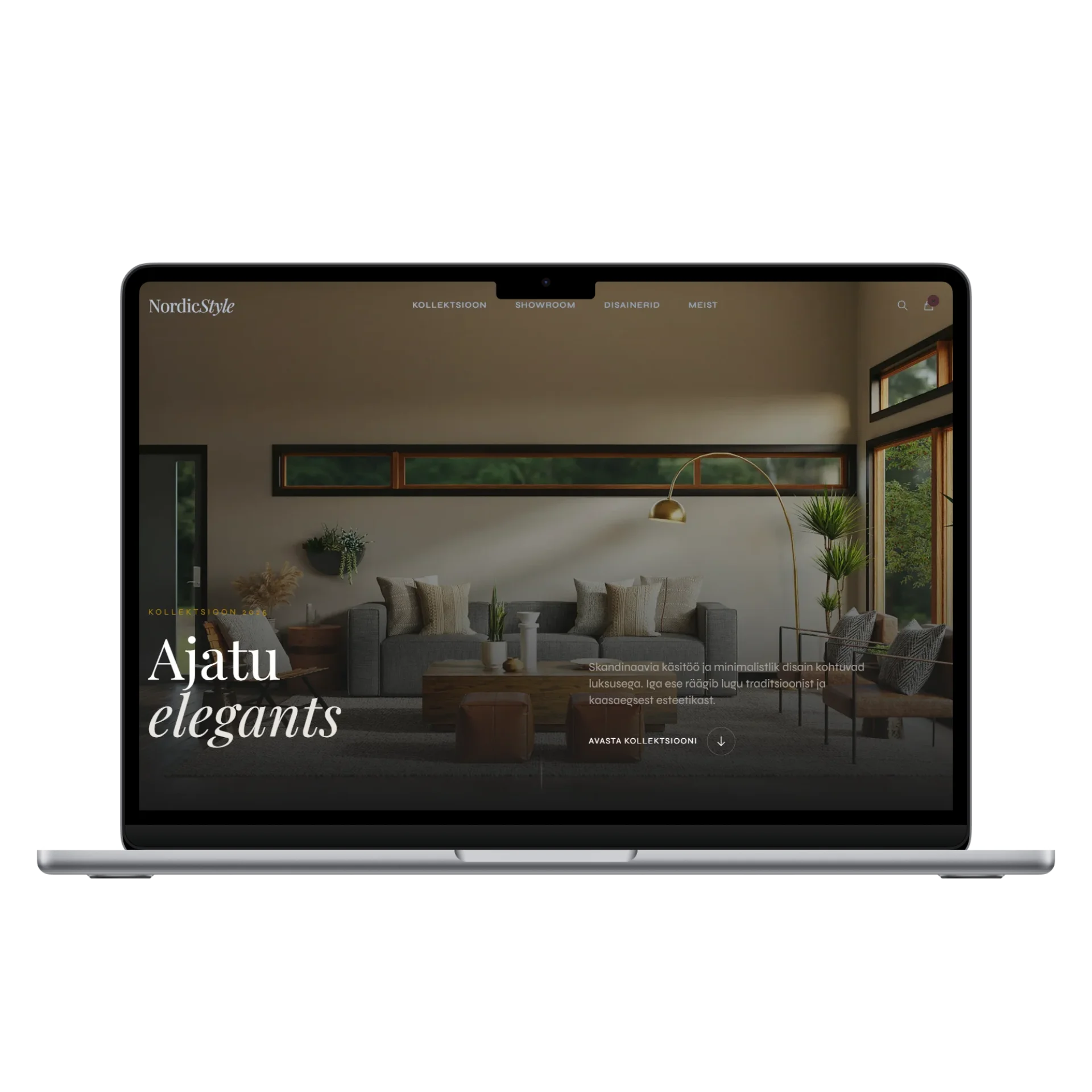 NordicStyle esindusleht MacBook Pro ekraanil