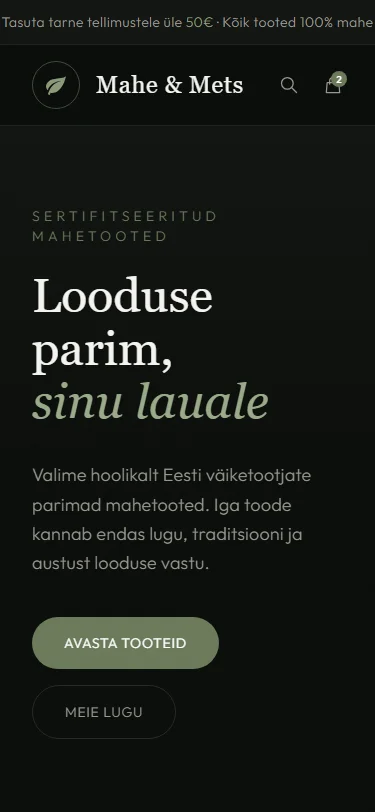 Mahetoodete pood mobiilis